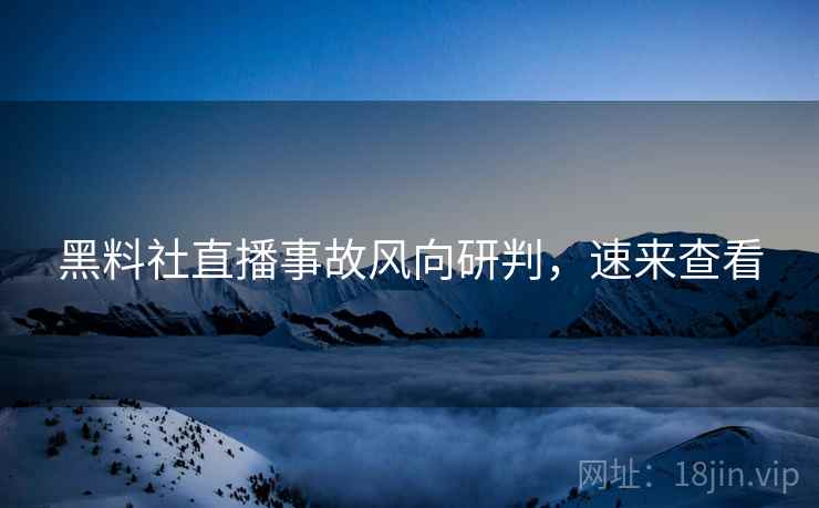 黑料社直播事故风向研判，速来查看