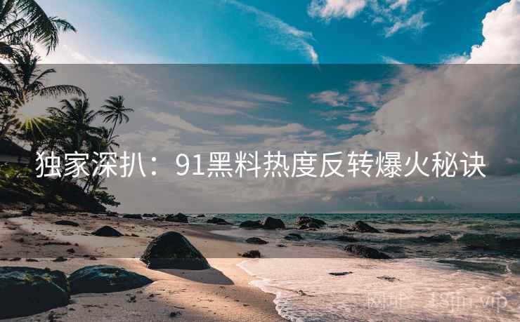 独家深扒：91黑料热度反转爆火秘诀
