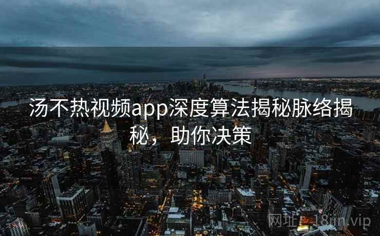 汤不热视频app深度算法揭秘脉络揭秘,助你决策